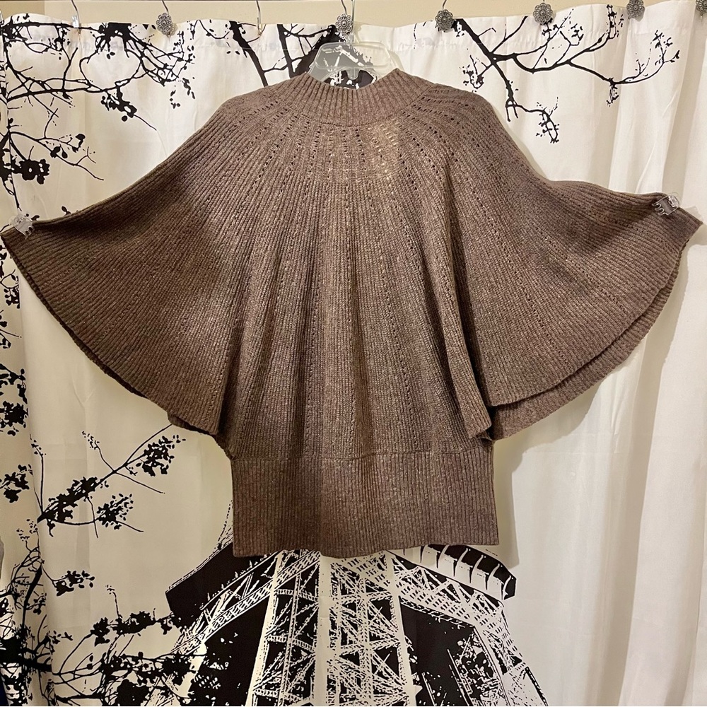 Moth Cardigan Sweater Wide Bell Sleeves 2 Button Closure Boho Festival Brown XL - Picture 8 of 12